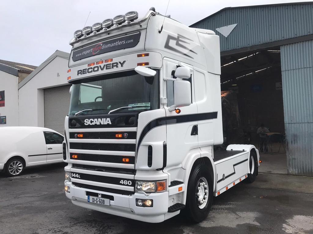 White Scania recovery truck